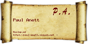 Paul Anett névjegykártya